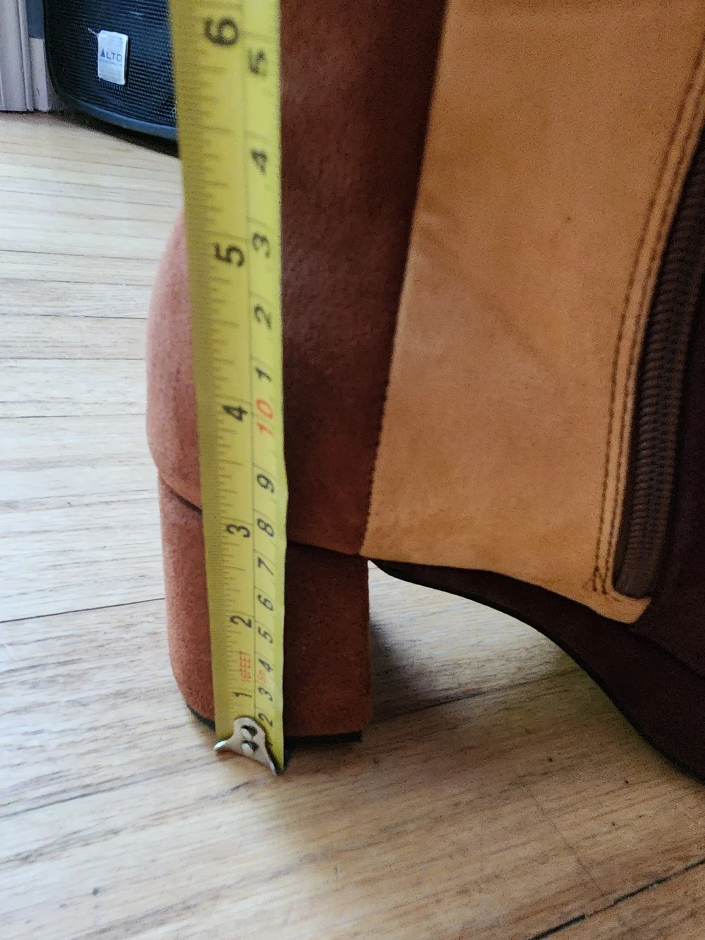 Patchwork Brown Vegan Suede Platform Knee Boots